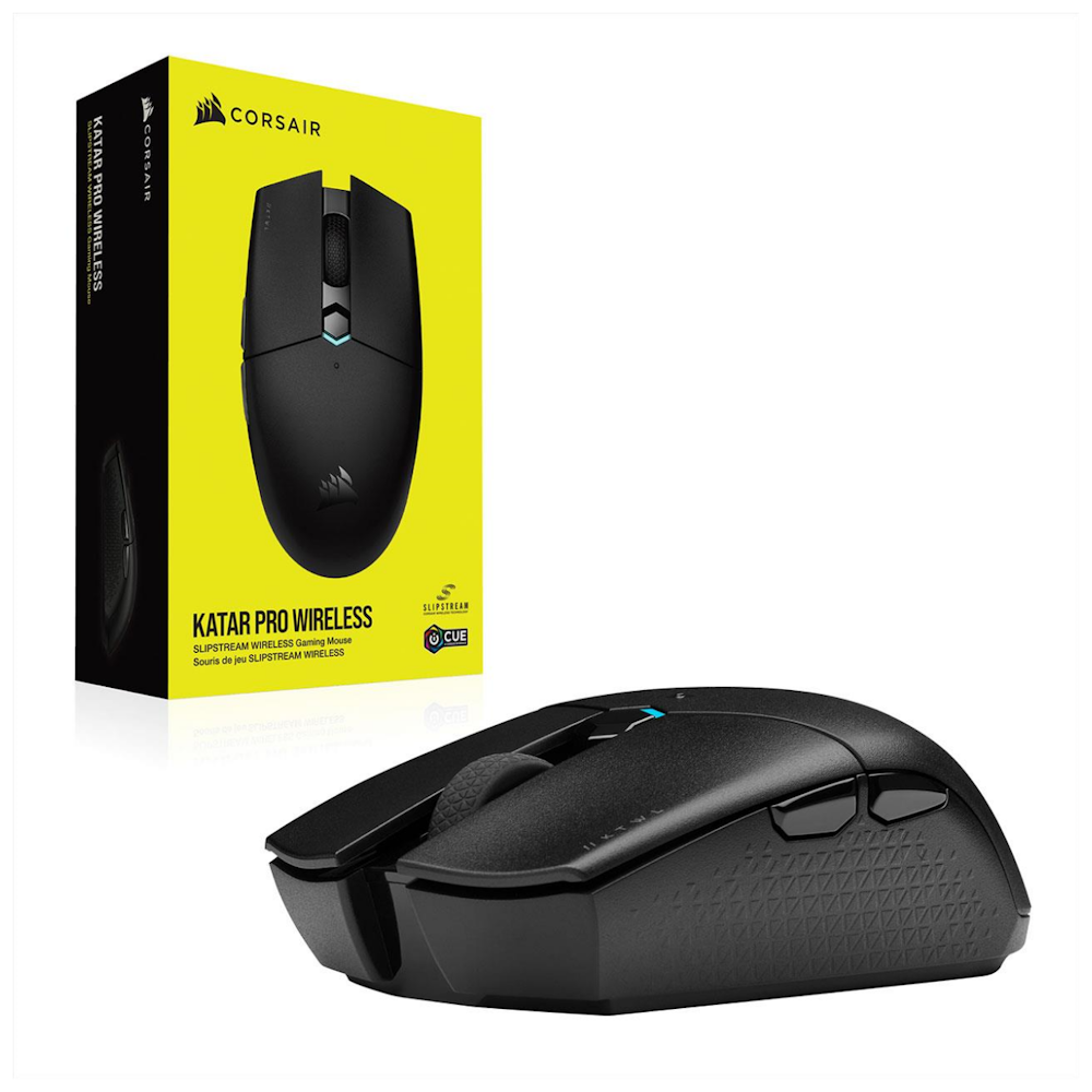 A large main feature product image of Corsair Katar Pro Wireless Gaming Mouse