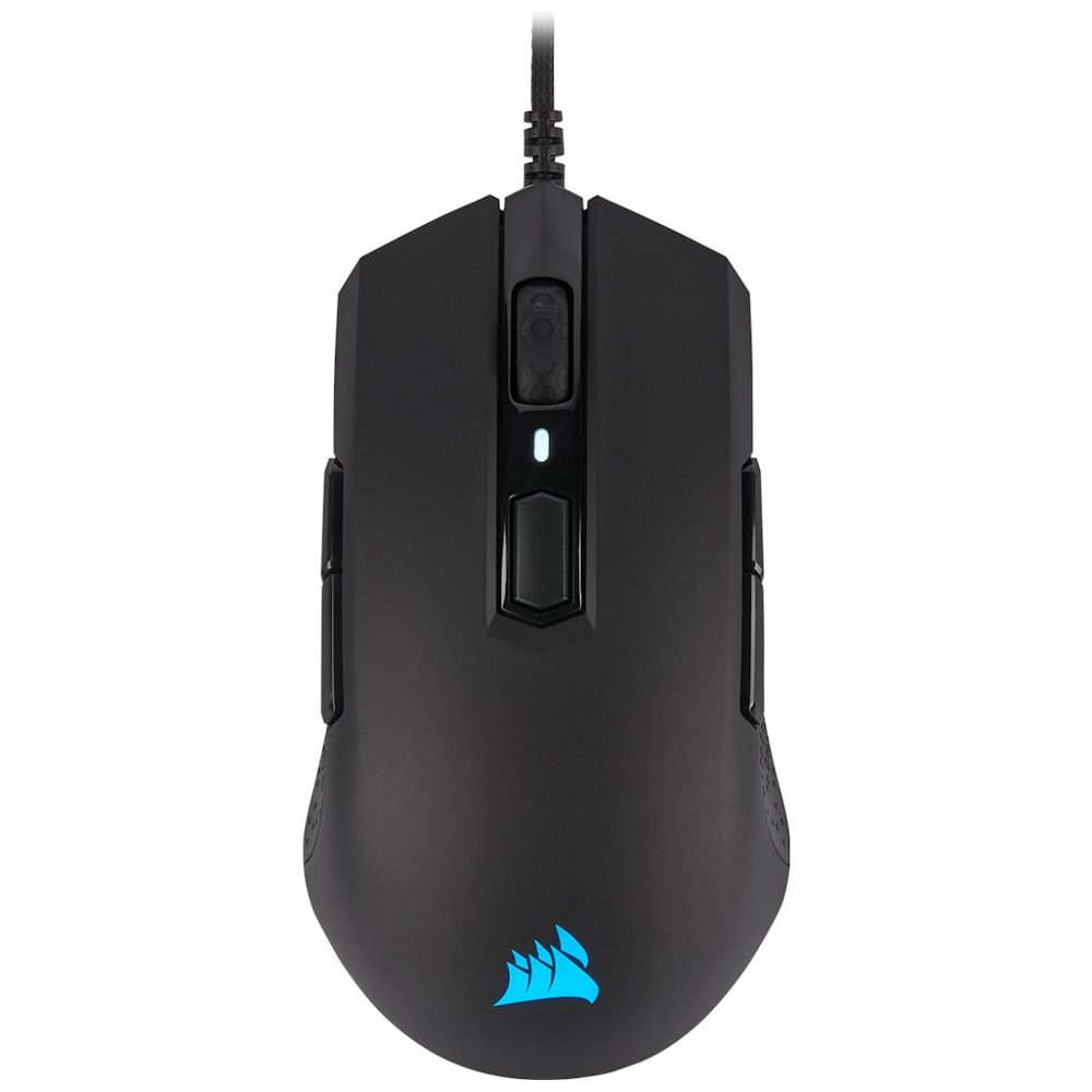 A large main feature product image of Corsair M55 RGB Pro Ambidextrous Gaming Mouse
