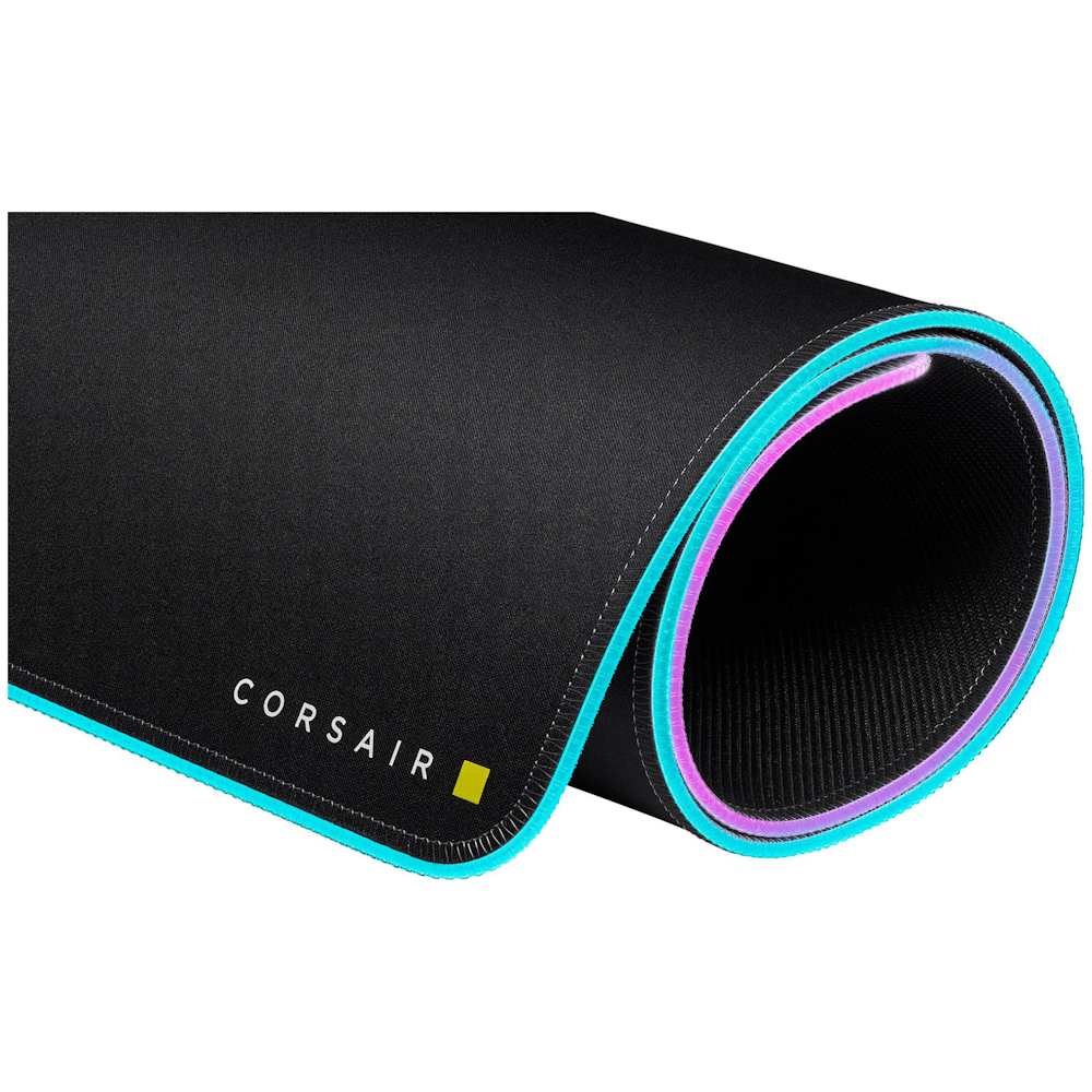 A large main feature product image of Corsair MM700 RGB Extended Cloth Gaming Mouse Pad