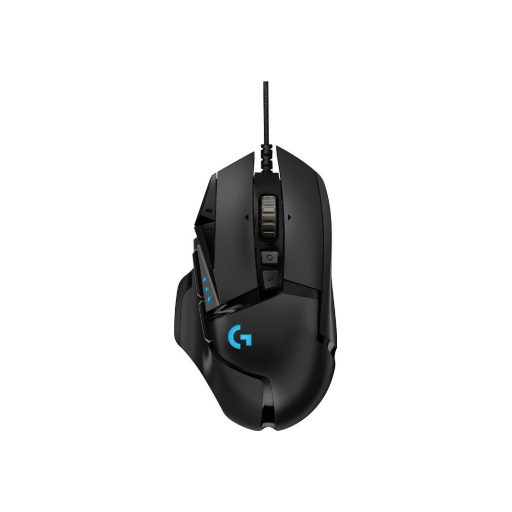 A large main feature product image of Logitech G502 HERO Optical Gaming Mouse