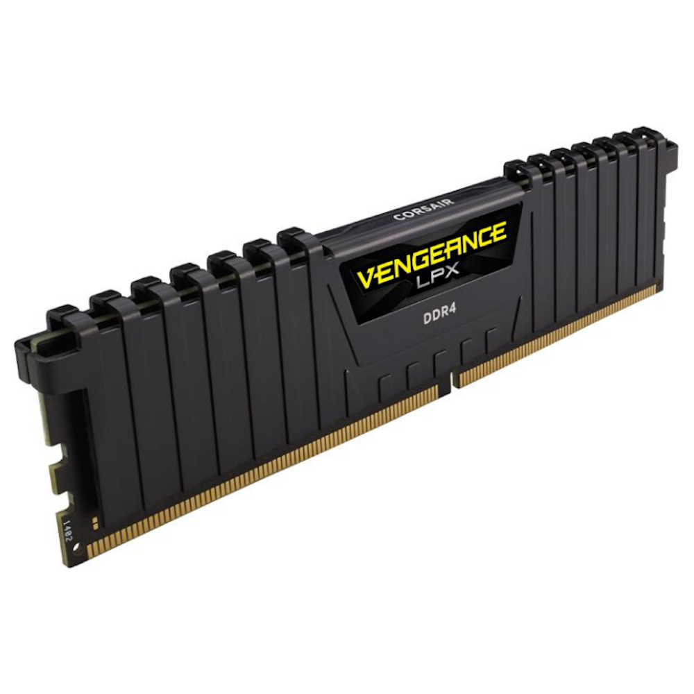 A large main feature product image of Corsair 16GB Kit (2x8GB) DDR4 Vengeance LPX C16 3200MHz - Black