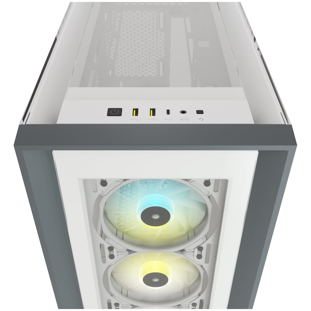 A large main feature product image of Corsair iCue 5000X Mid Tower Case - White