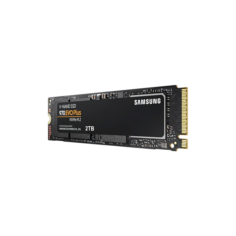 A large main feature product image of Samsung 970 EVO Plus PCIe Gen3 NVMe M.2 SSD - 2TB