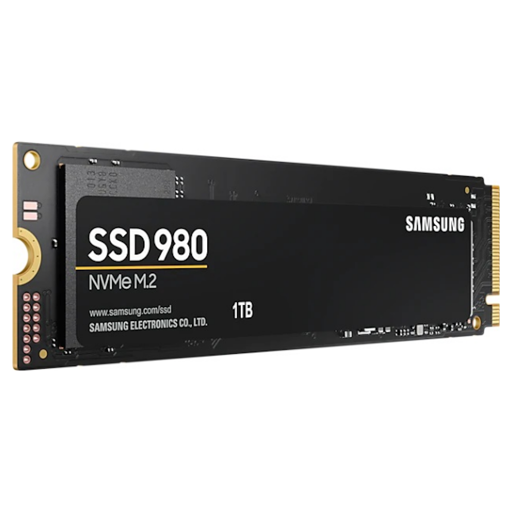A large main feature product image of Samsung 980 PCIe Gen3 NVMe M.2 SSD - 1TB
