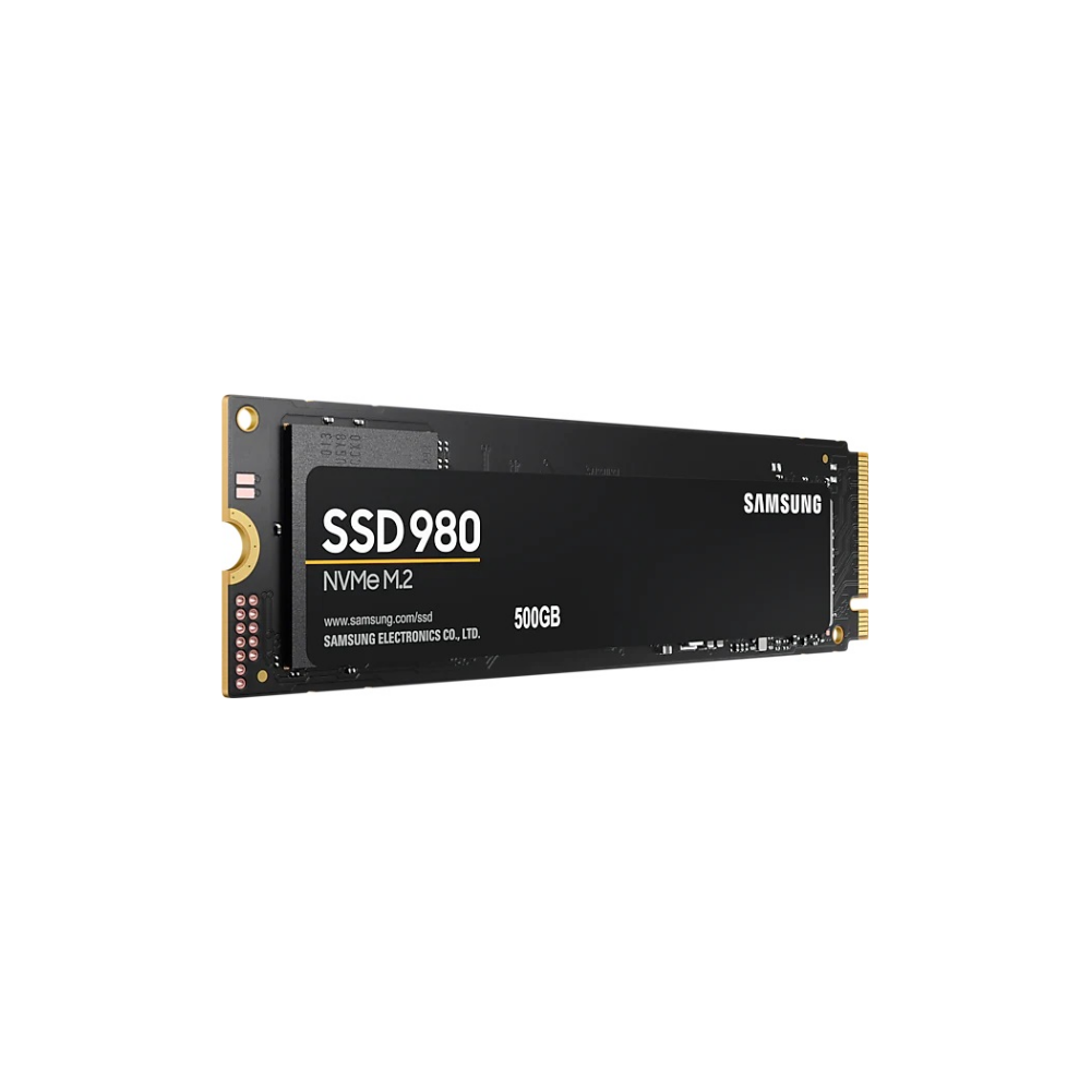 A large main feature product image of Samsung 980 PCIe Gen3 NVMe M.2 SSD - 500GB