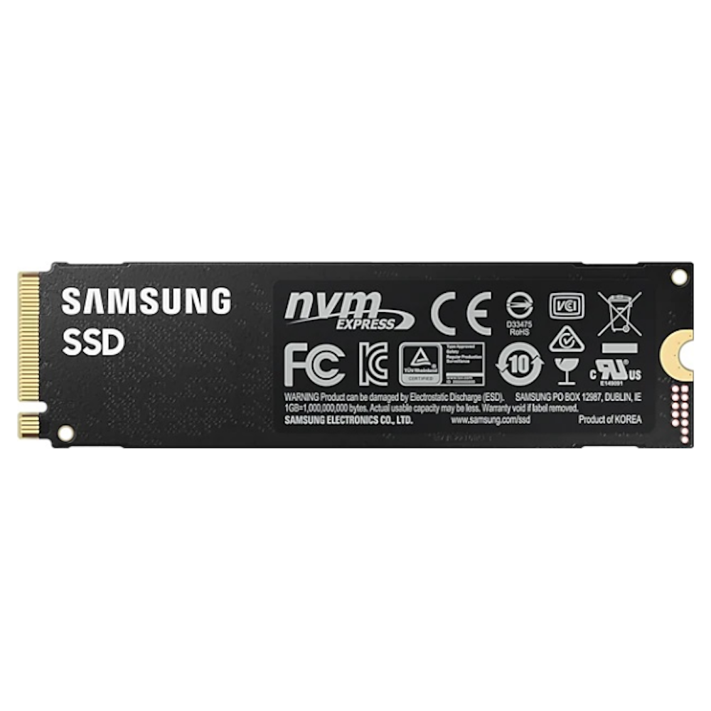 A large main feature product image of Samsung 980 Pro PCIe Gen4 NVMe M.2 SSD - 500GB