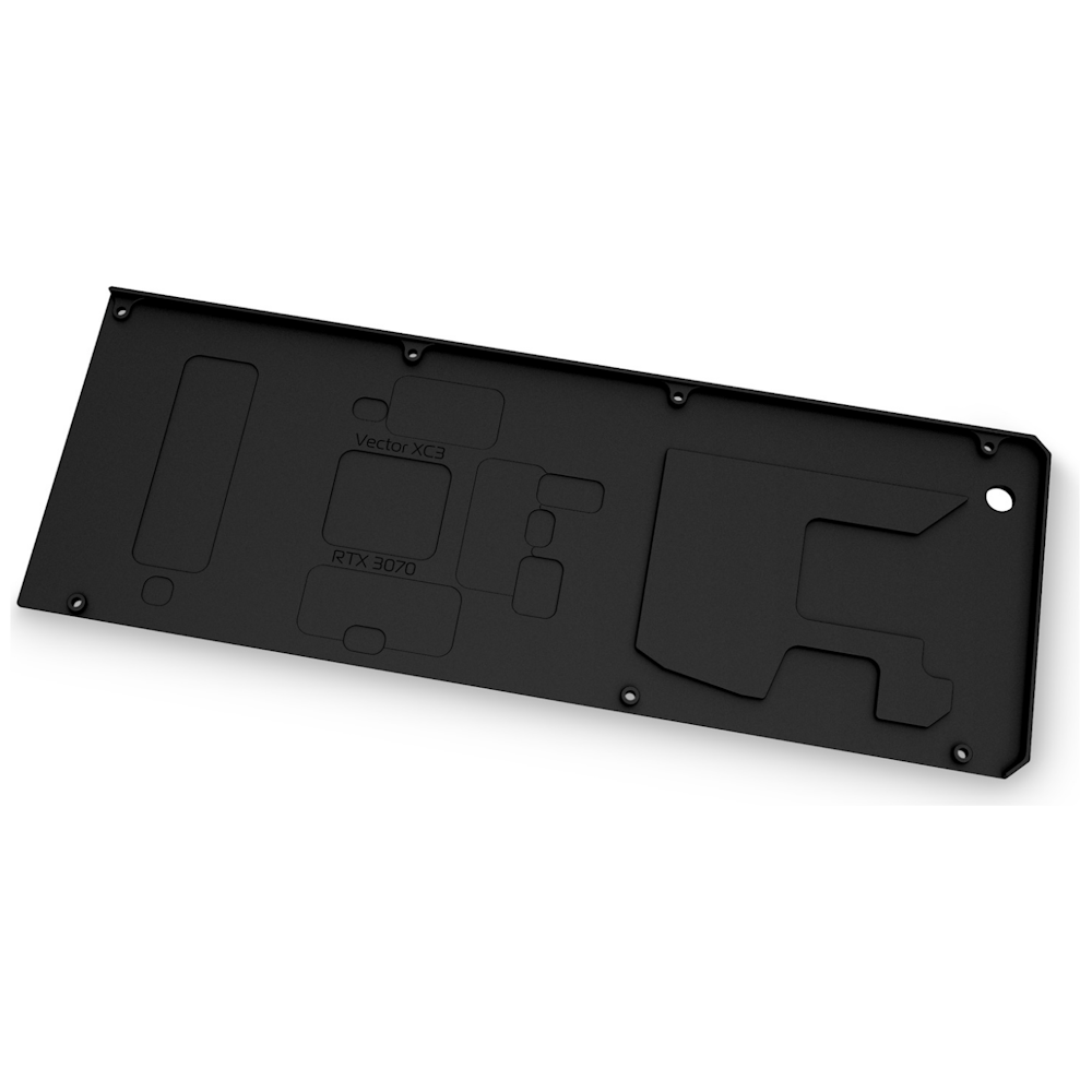 A large main feature product image of EK Quantum Vector XC3 RTX 3070 Backplate - Black