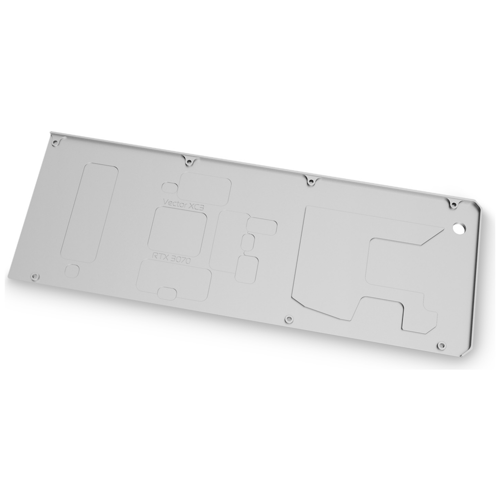 A large main feature product image of EK Quantum Vector XC3 RTX 3070 Backplate - Nickel