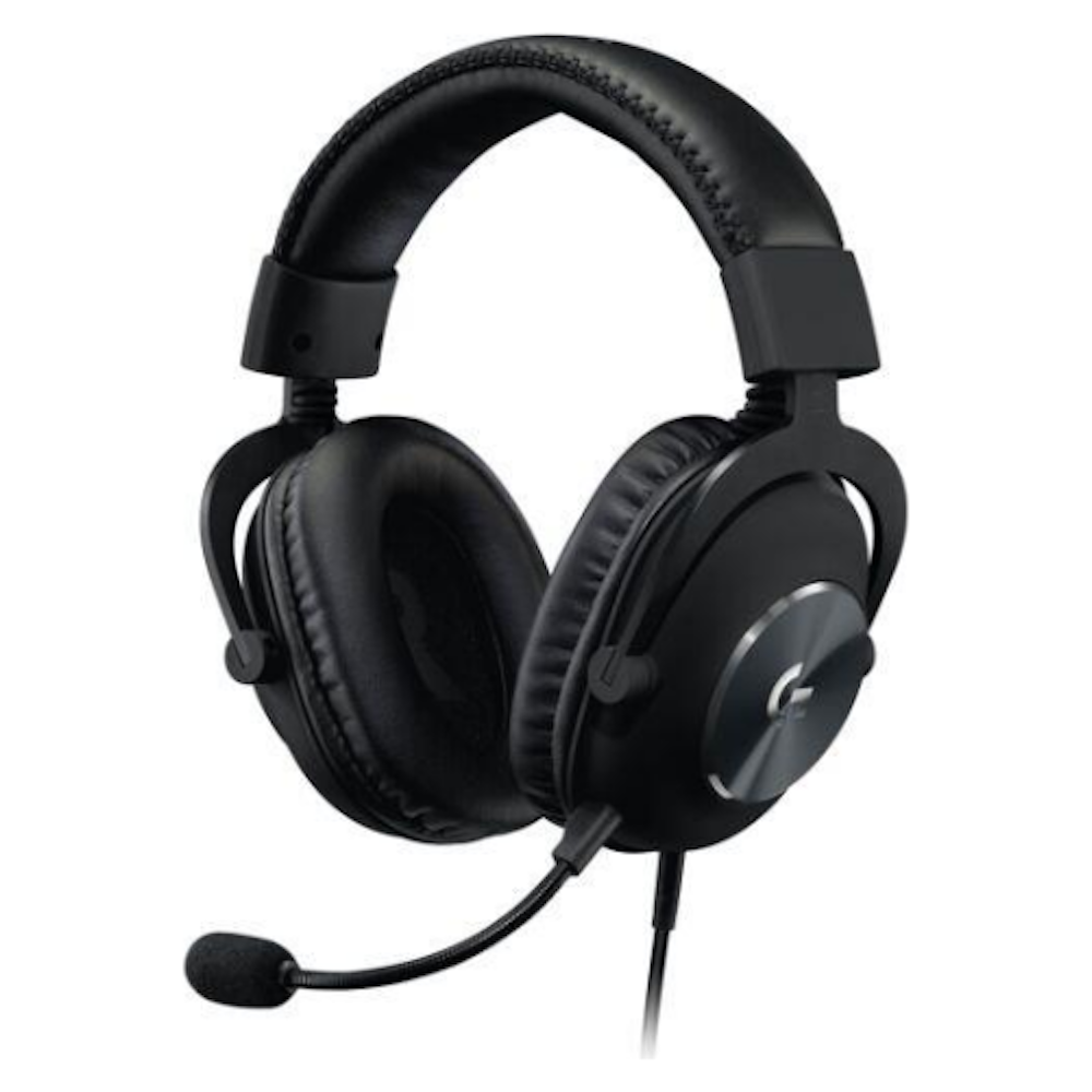 A large main feature product image of Logitech G Pro X Gaming Headset with BLUE VO!CE