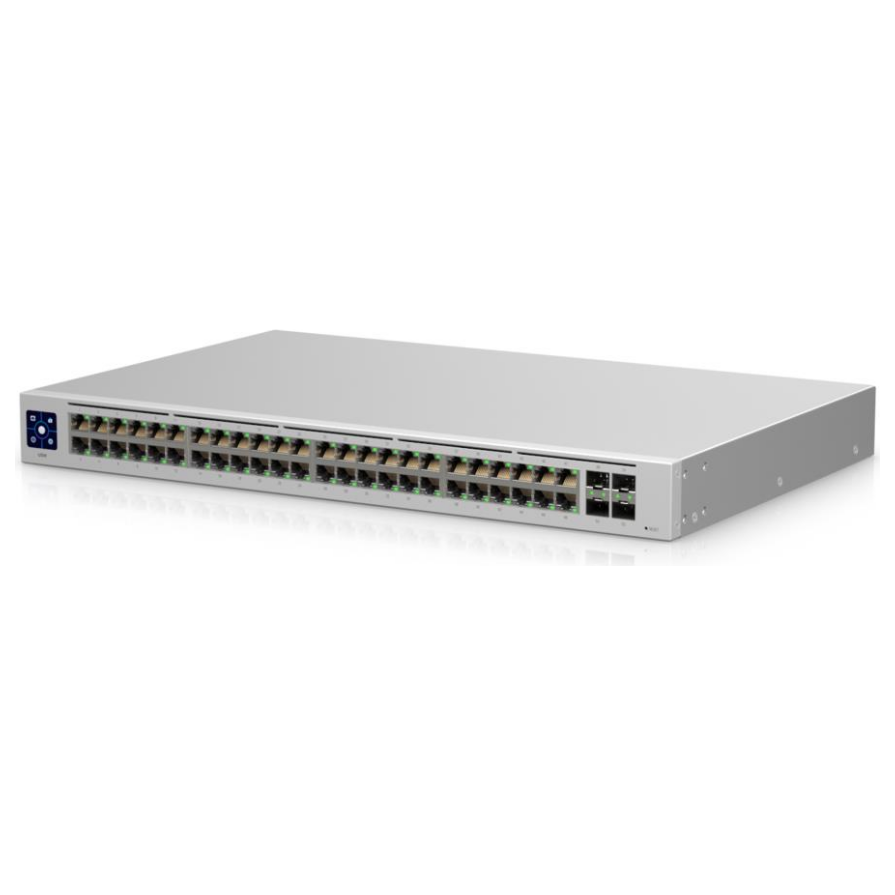 A large main feature product image of Ubiquiti UniFi Standard 48-Port 1GbE Layer 2 Switch
