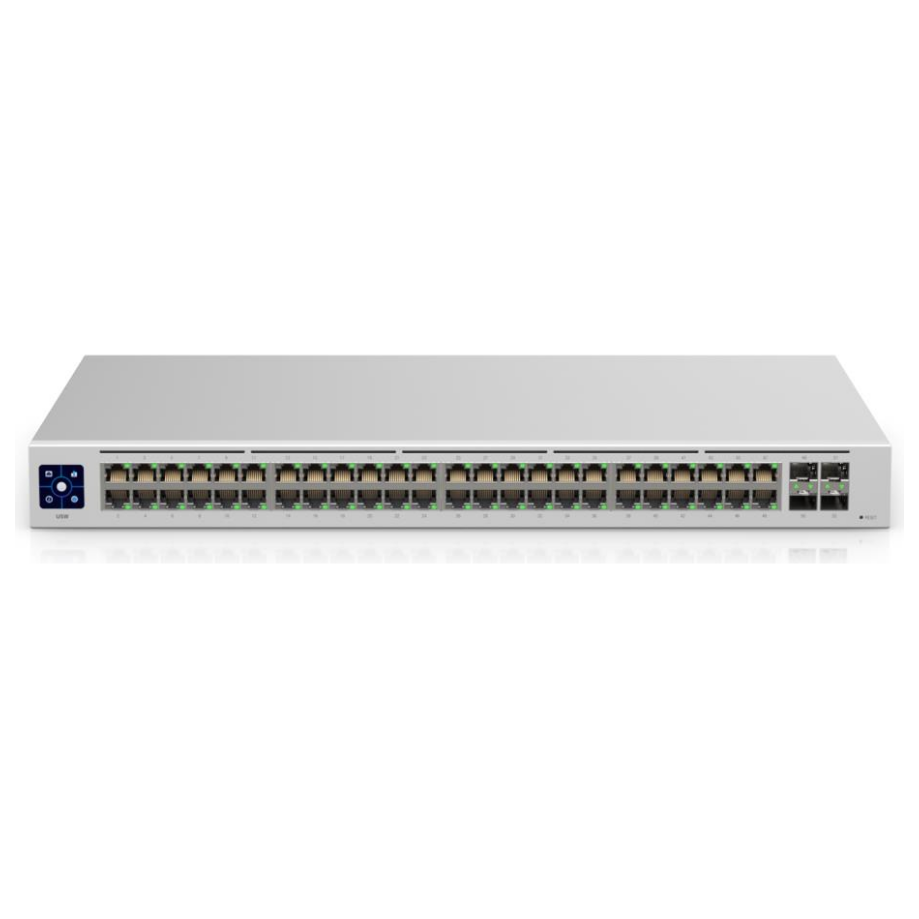 A large main feature product image of Ubiquiti UniFi Standard 48-Port 1GbE Layer 2 Switch