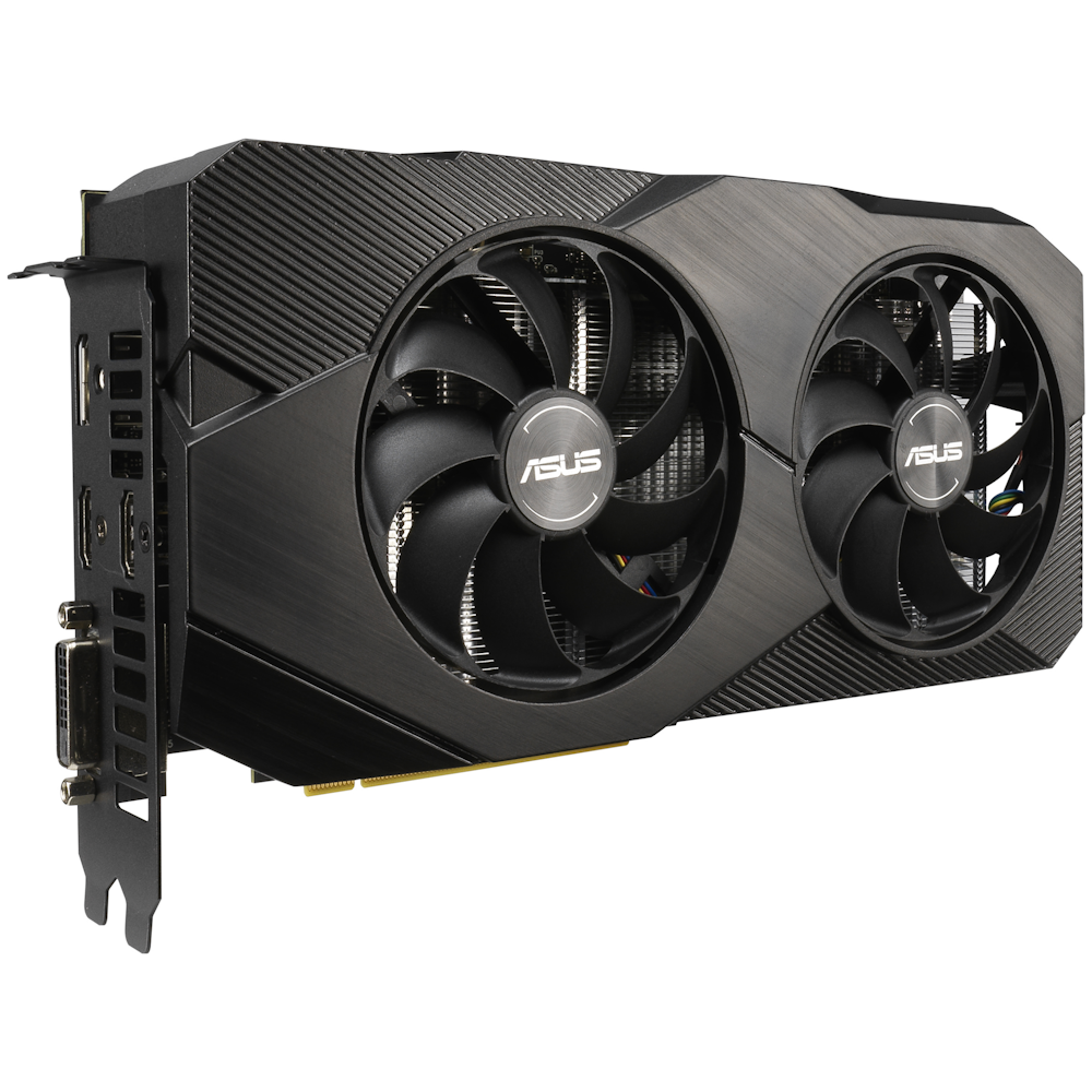 A large main feature product image of ASUS GeForce RTX 2060 Dual EVO OC 6GB GDDR6