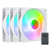 A product image of Cooler Master SickleFlow 120 ARGB White Edition 120mm Cooling Fan - 3 Pack