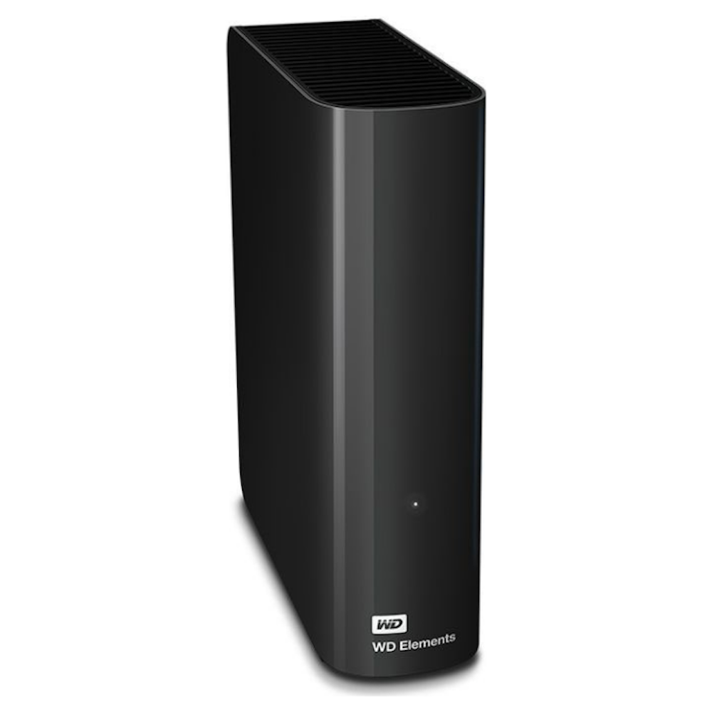 A large main feature product image of WD Elements External HDD - 8TB Black 