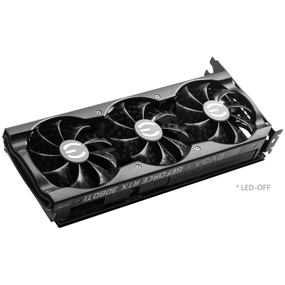 A large main feature product image of EVGA GeForce RTX 3080 Ti XC3 ULTRA 12GB GDDR6X
