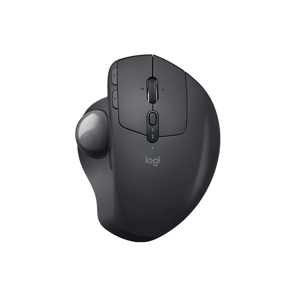 A large main feature product image of Logitech MX Ergo Advanced Wireless Trackball with Tilt Plate