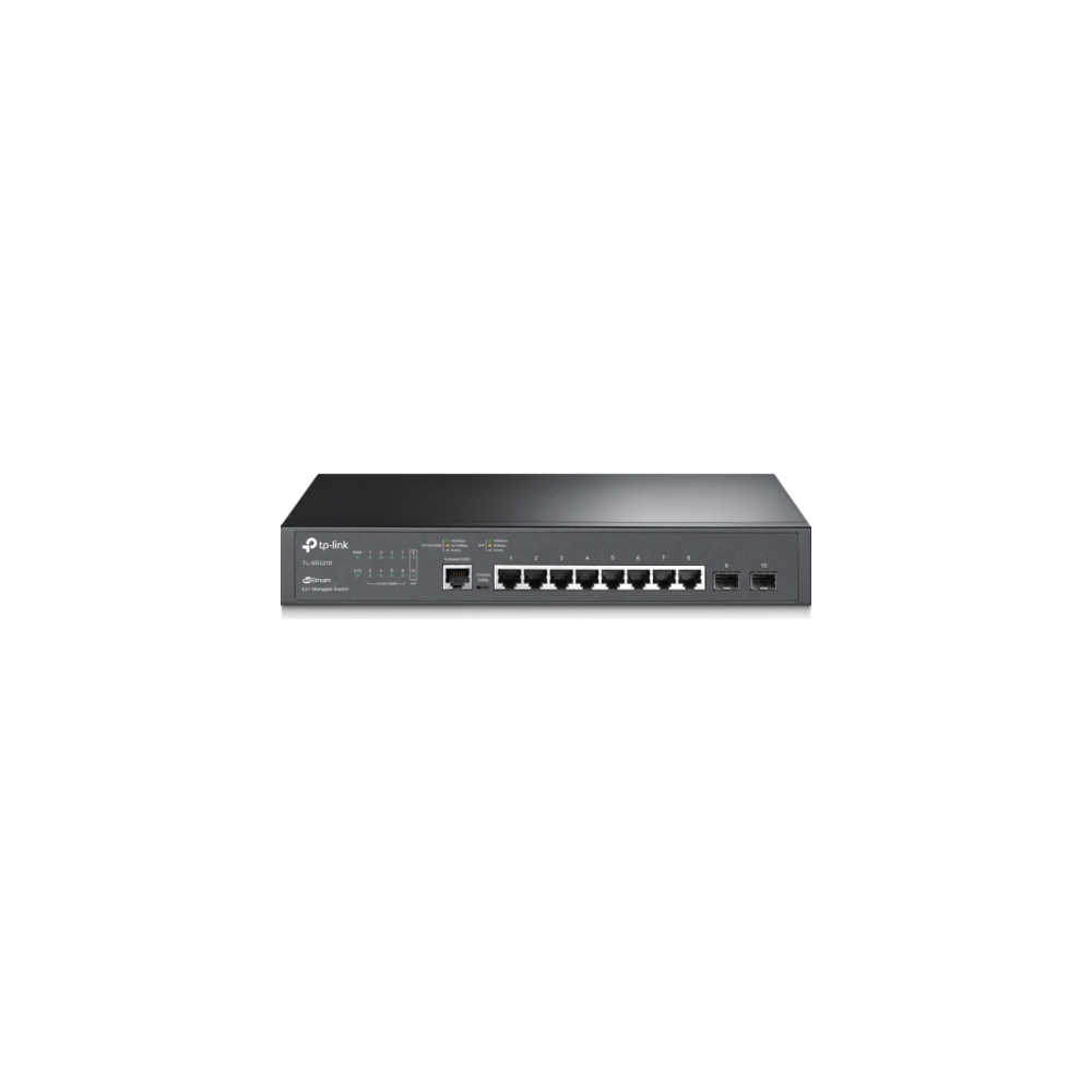 A large main feature product image of TP-Link Jetstream - 8-Port Gigabit L2+ Managed Switch w/ 2 SFP Slots