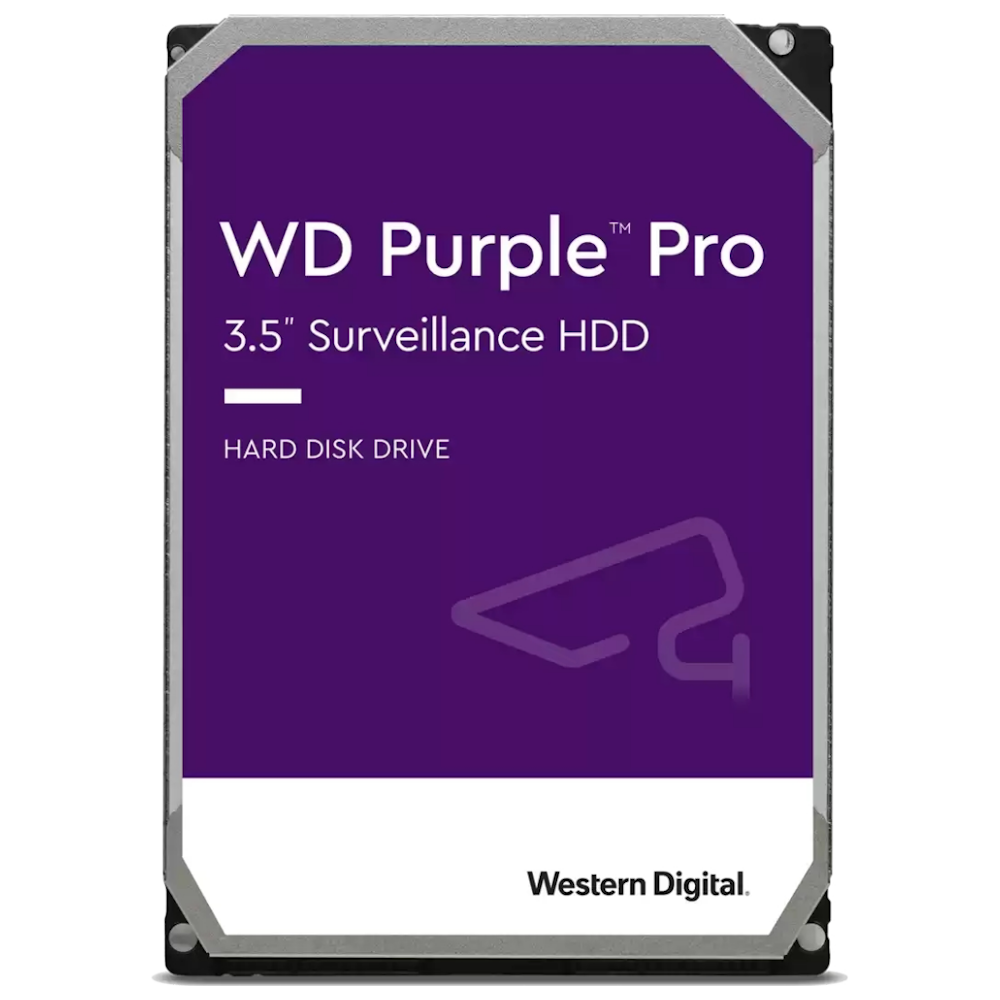 A large main feature product image of WD Purple Pro 3.5" Surveillance HDD - 8TB 256MB