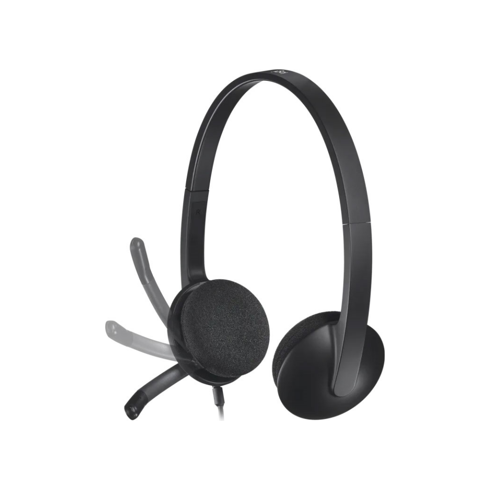 A large main feature product image of Logitech H340 USB Headset Black