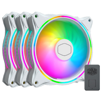 Product image of Cooler Master MasterFan MF120 Halo White ARGB 120mm Fan - 3 Pack - Click for product page of Cooler Master MasterFan MF120 Halo White ARGB 120mm Fan - 3 Pack