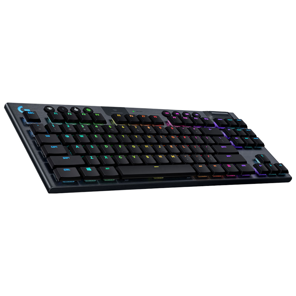 A large main feature product image of Logitech G915 TKL LIGHTSPEED Wireless RGB Mechanical Gaming Keyboard (Linear)