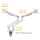 A small tile product image of Brateck Dual Monitor Premium Slim Aluminum Spring-Assisted Monitor Arm Fix Most 17"-32" - White