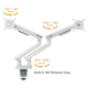 A small tile product image of Brateck Dual Monitor Premium Slim Aluminium Spring-Assisted Monitor Arm Fits Most 17"-32" - White
