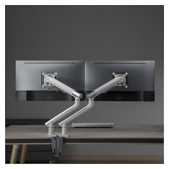 Product image of Brateck Dual Monitor Premium Slim Aluminum Spring-Assisted Monitor Arm Fix Most 17"-32" - White - Click for product page of Brateck Dual Monitor Premium Slim Aluminum Spring-Assisted Monitor Arm Fix Most 17"-32" - White