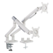 A product image of Brateck Dual Monitor Premium Slim Aluminum Spring-Assisted Monitor Arm Fix Most 17"-32" - White