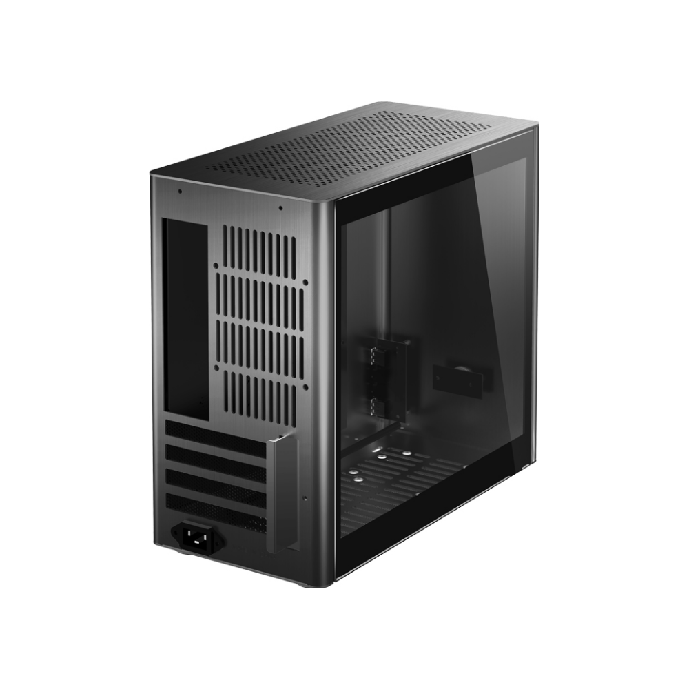 A large main feature product image of Jonsbo V9 Black mATX Case with Tempered Glass Window