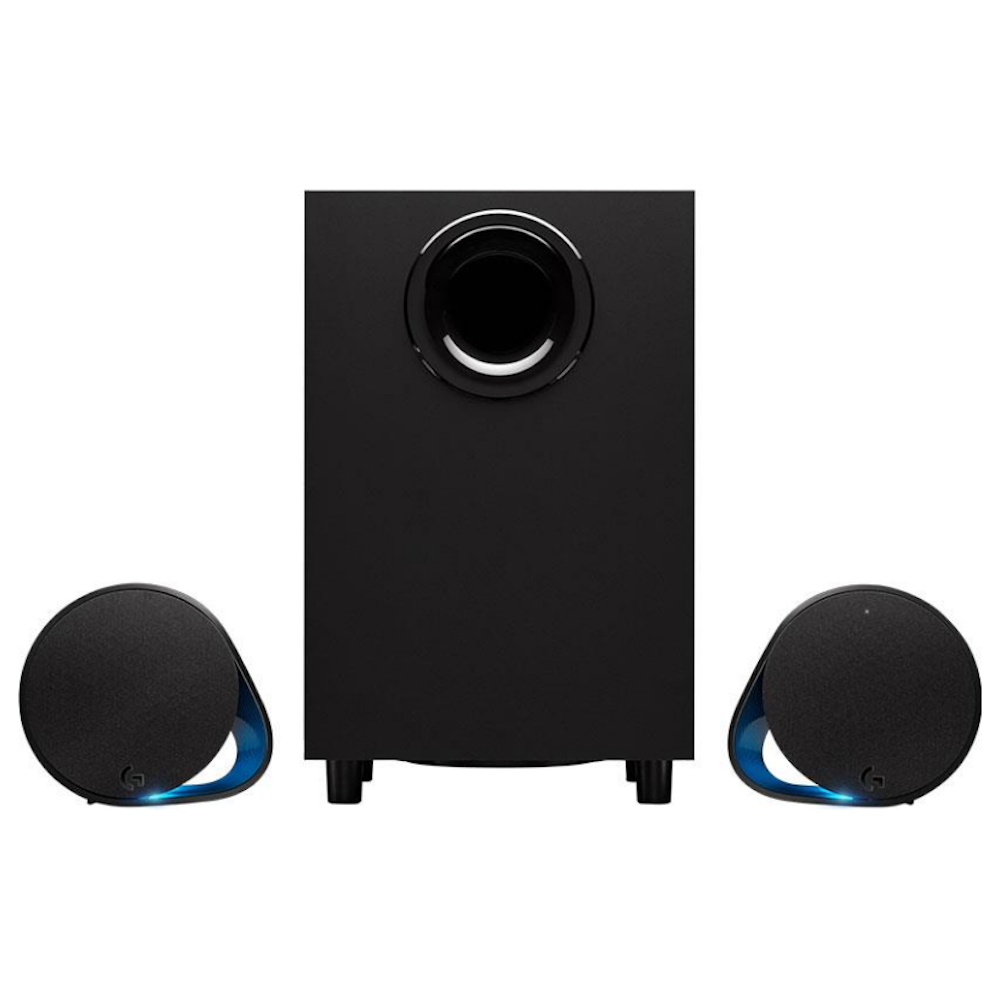 A large main feature product image of Logitech G560 RGB PC Gaming Speakers