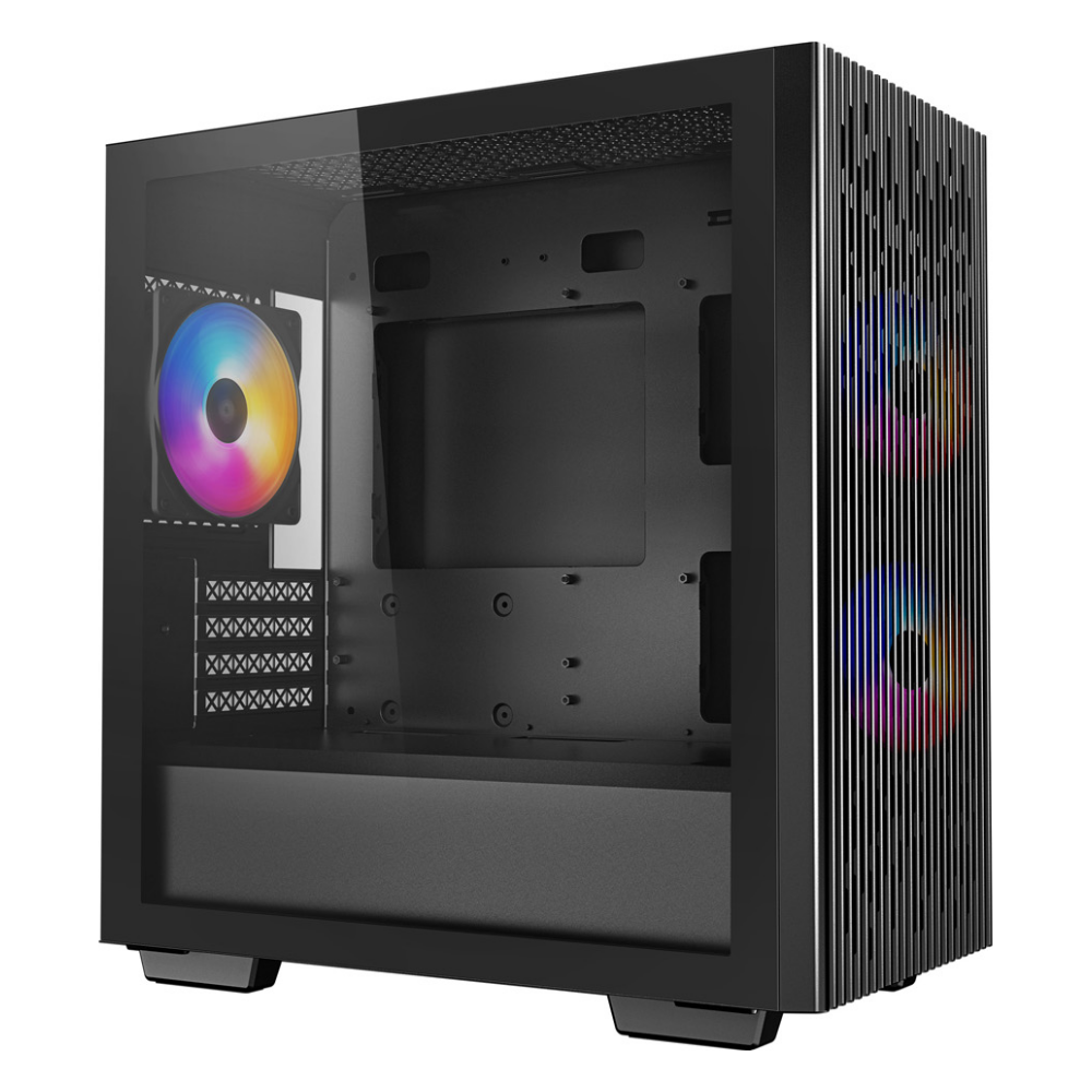 A large main feature product image of Deepcool Matrexx 40 3FS Black mATX Mid Tower Case w/ Tempered Glass Side Panel