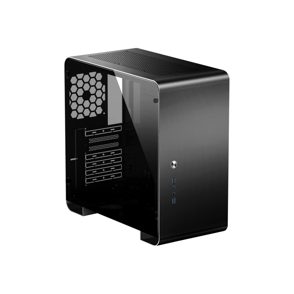 A large main feature product image of Jonsbo U4 PLUS Black ATX Case w/Tempered Glass Side Panel