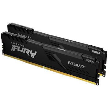 Product image of Kingston 16GB Kit (2x8GB) DDR4 Fury Beast C16 3200MHz - Black - Click for product page of Kingston 16GB Kit (2x8GB) DDR4 Fury Beast C16 3200MHz - Black