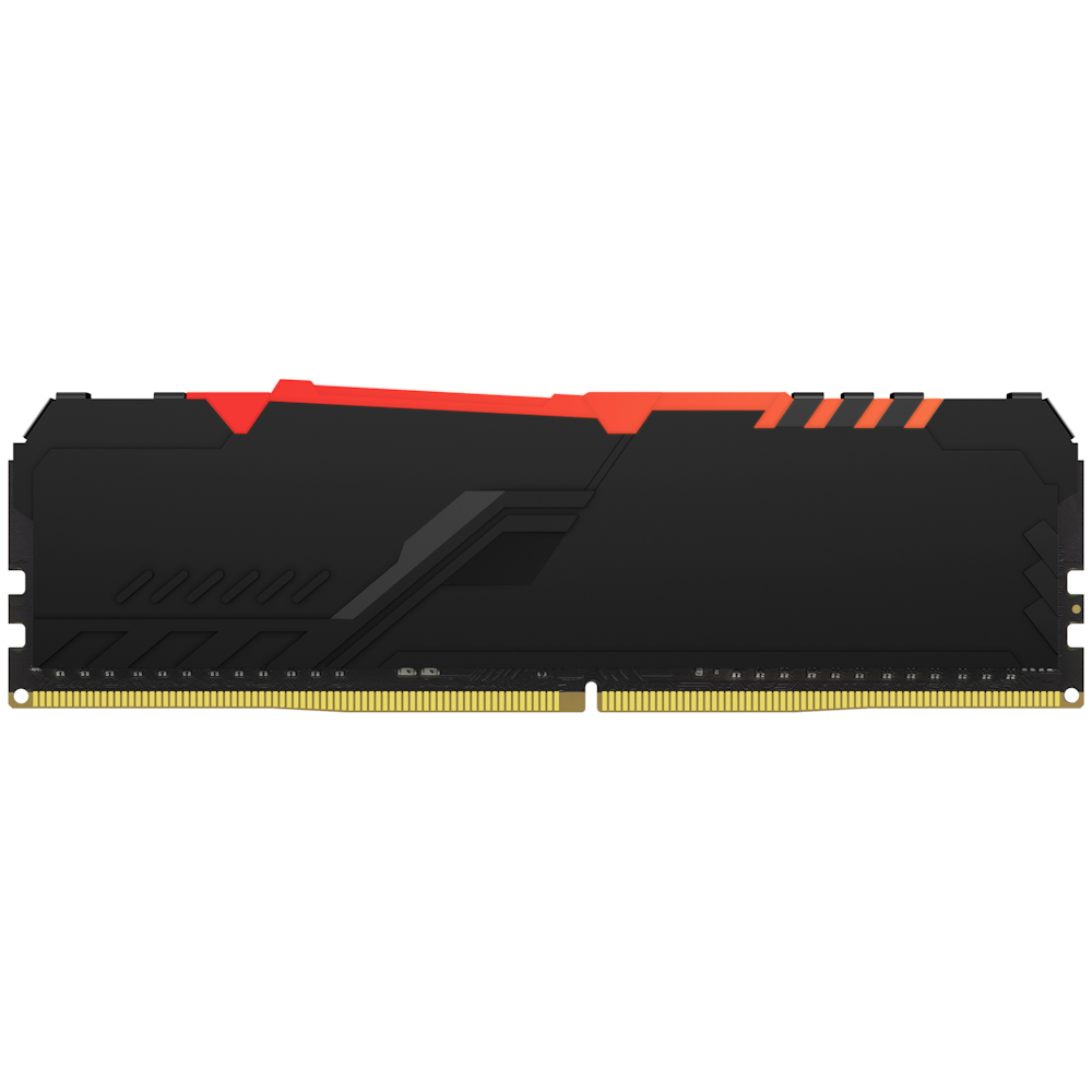A large main feature product image of Kingston 16GB Kit (2x8GB) DDR4 Fury Beast RGB C16 3200MHz - Black