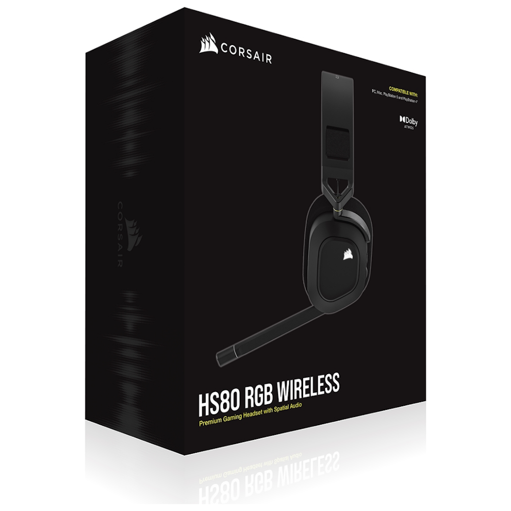 Corsair HS80 RGB Wireless Premium Gaming On Ear Headset with Dolby