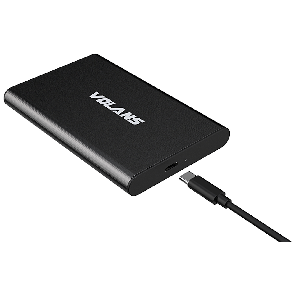 A large main feature product image of Volans Aluminium 2.5 inch USB3.1 Type-C Hard Drive Enclosure