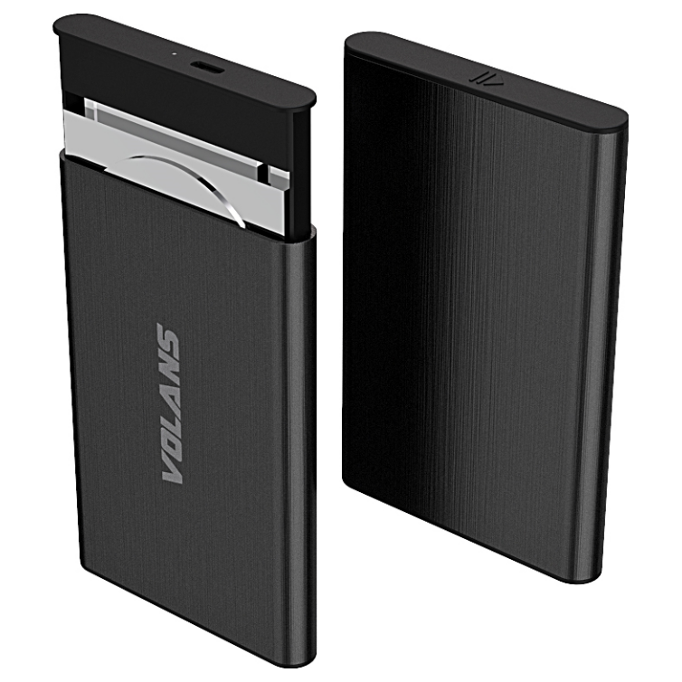 A large main feature product image of Volans Aluminium 2.5 inch USB 3.1 Type-C Hard Drive Enclosure