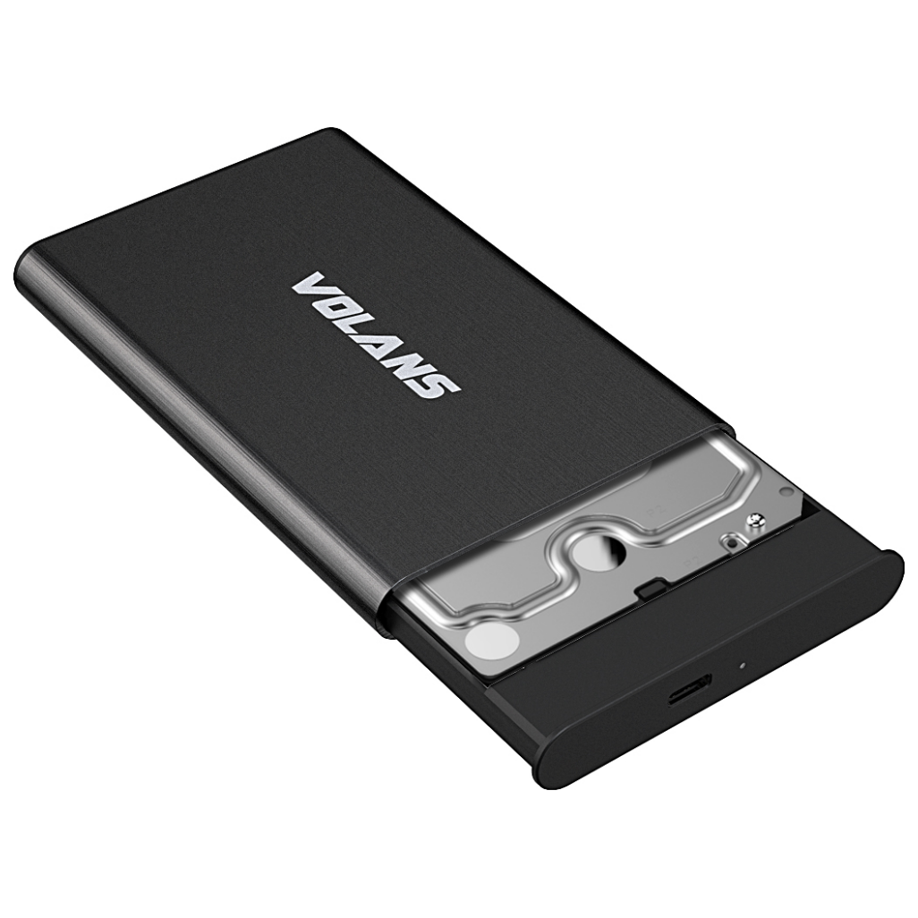 A large main feature product image of Volans Aluminium 2.5 inch USB 3.1 Type-C Hard Drive Enclosure