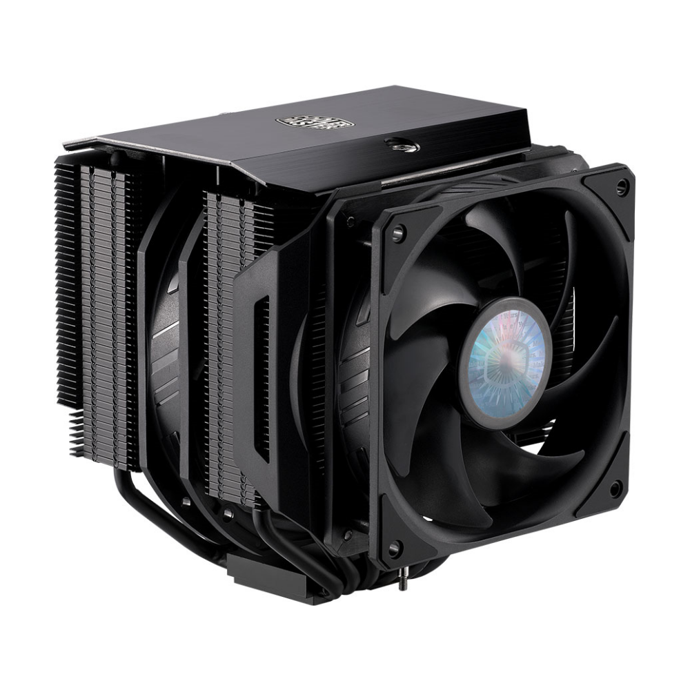 A large main feature product image of Cooler Master MasterAir MA624 Stealth CPU Cooler