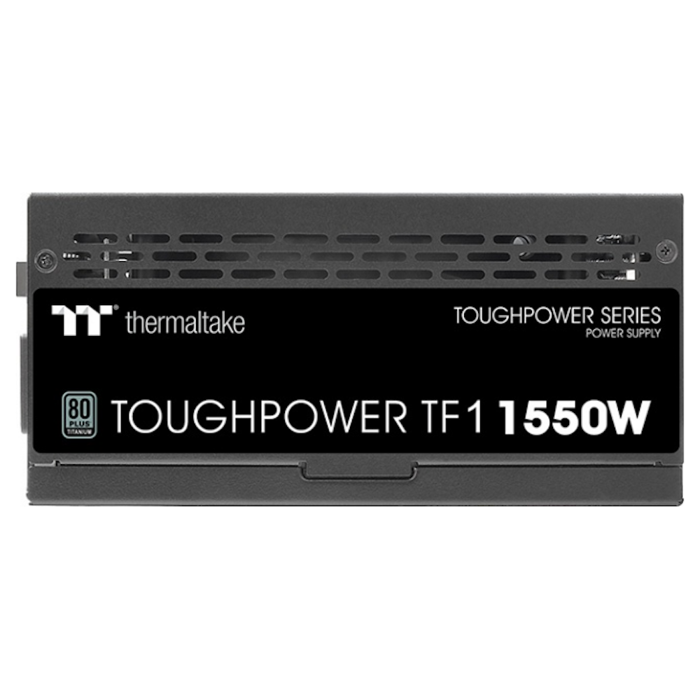A large main feature product image of Thermaltake Toughpower TF1 - 1550W 80PLUS Titanium ATX Modular PSU