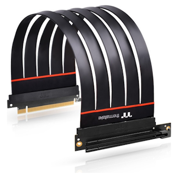 Product image of Thermaltake PCI-E 4.0 Riser Cable Express Extender 16X - 300mm with 90 degree adapter - Click for product page of Thermaltake PCI-E 4.0 Riser Cable Express Extender 16X - 300mm with 90 degree adapter