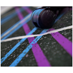 A small tile product image of BattleBull Zoned Floor Chair Mat - Tracks Neon