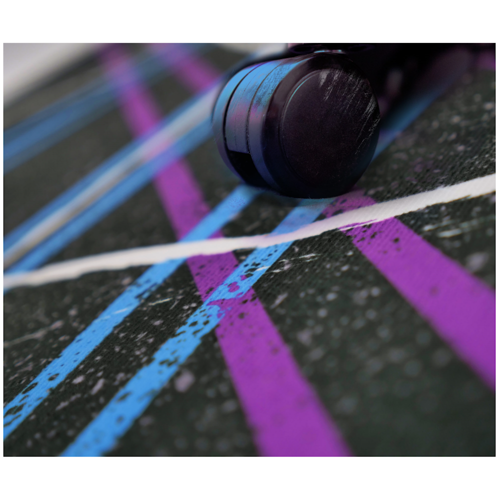 A large main feature product image of BattleBull Zoned Floor Chair Mat - Tracks Neon