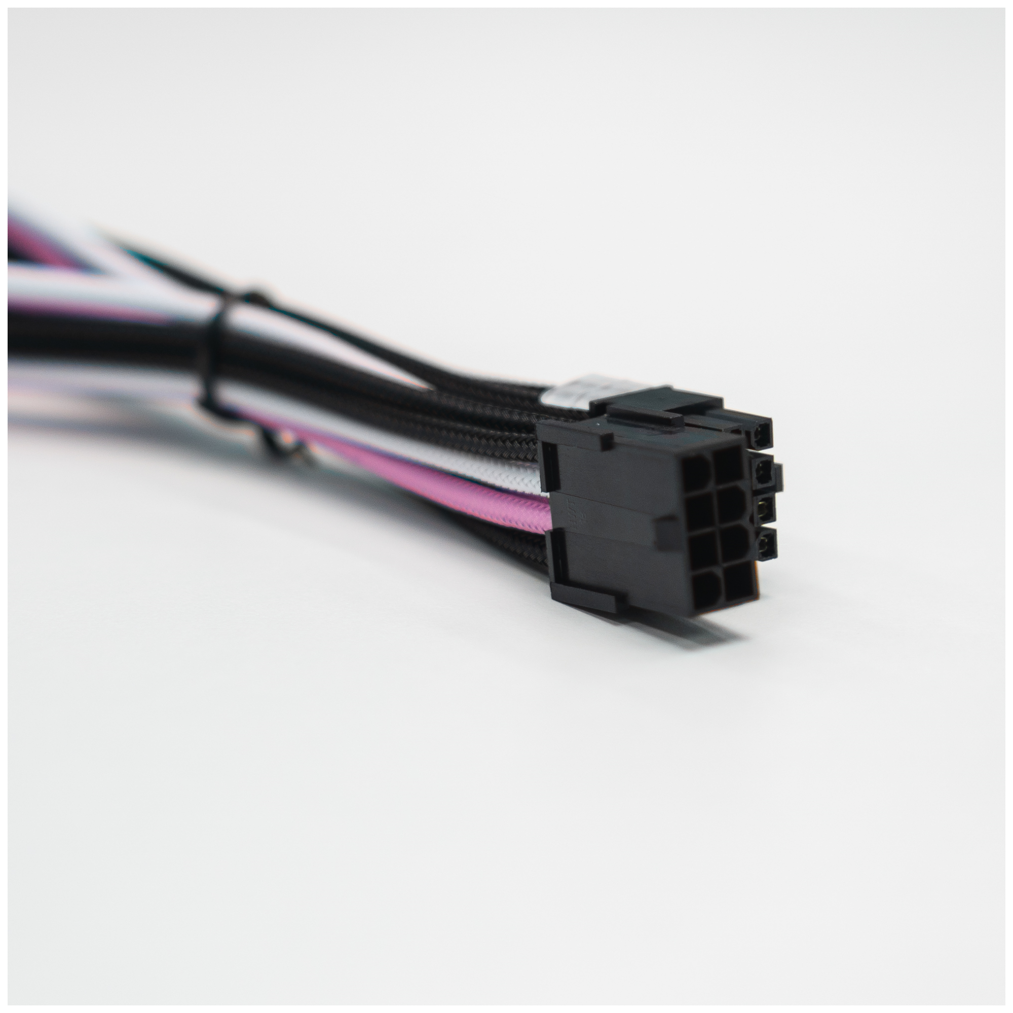 A large main feature product image of GamerChief Elite Series 8-Pin EPS 30cm Sleeved Extension Cable (Pink/White/Black)