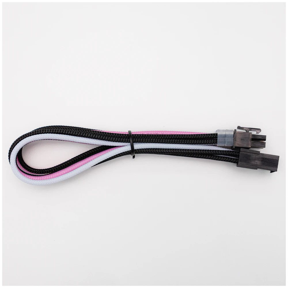 GamerChief Elite Series 8-Pin EPS 30cm Sleeved Extension Cable (Pink/White/Black)