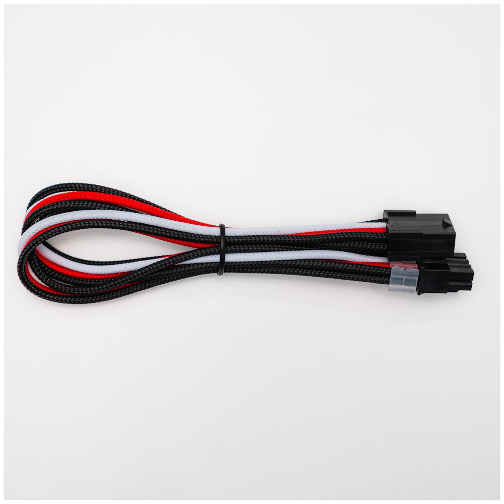 GamerChief Elite Series 8-Pin EPS 30cm Sleeved Extension Cable (Red/White/Black)