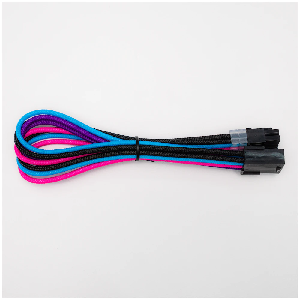 GamerChief Elite Series 8-Pin EPS 30cm Sleeved Extension Cable (Blue/Pink/Purple/Black)