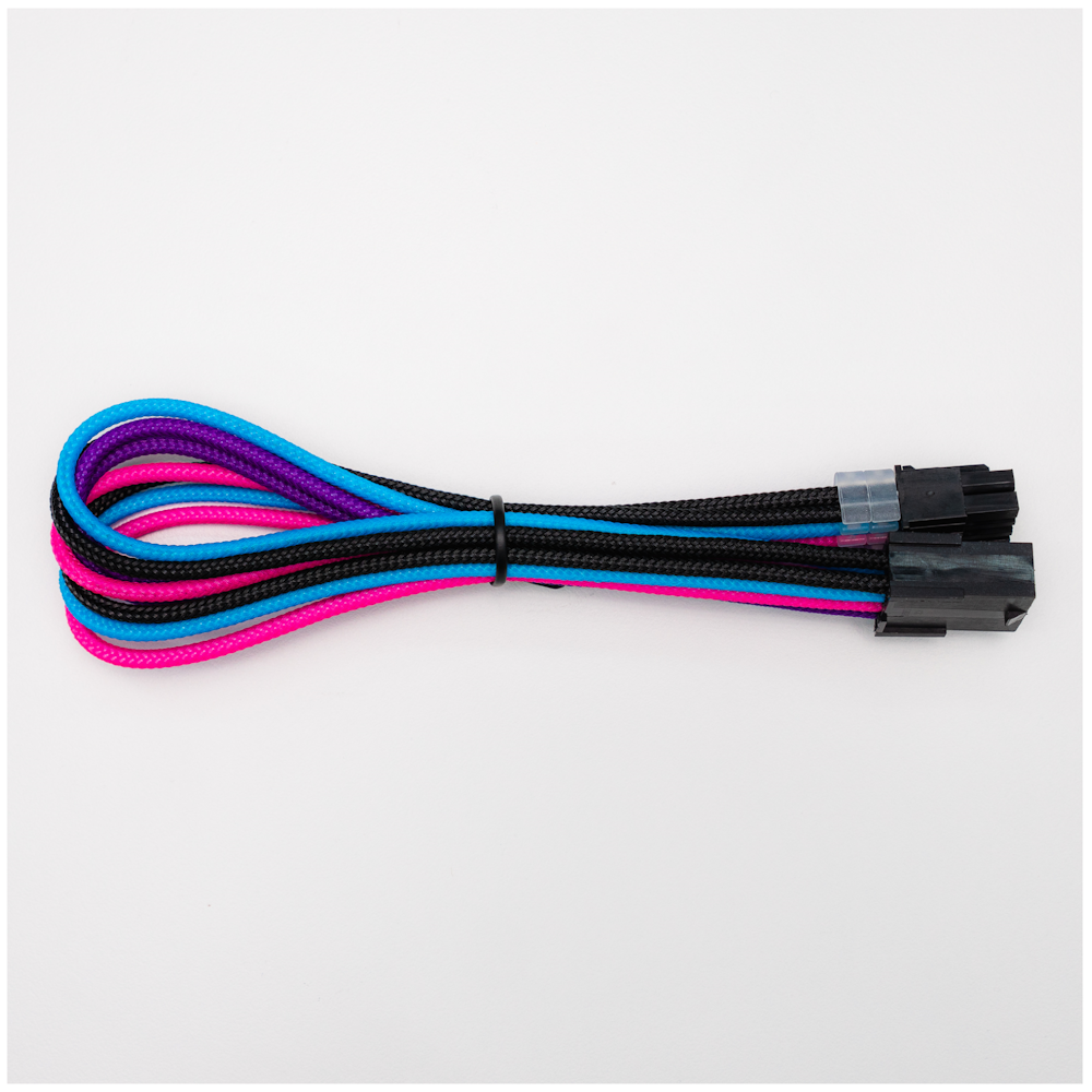 A large main feature product image of GamerChief Elite Series 8-Pin EPS 30cm Sleeved Extension Cable (Blue / Pink / Purple / Black)