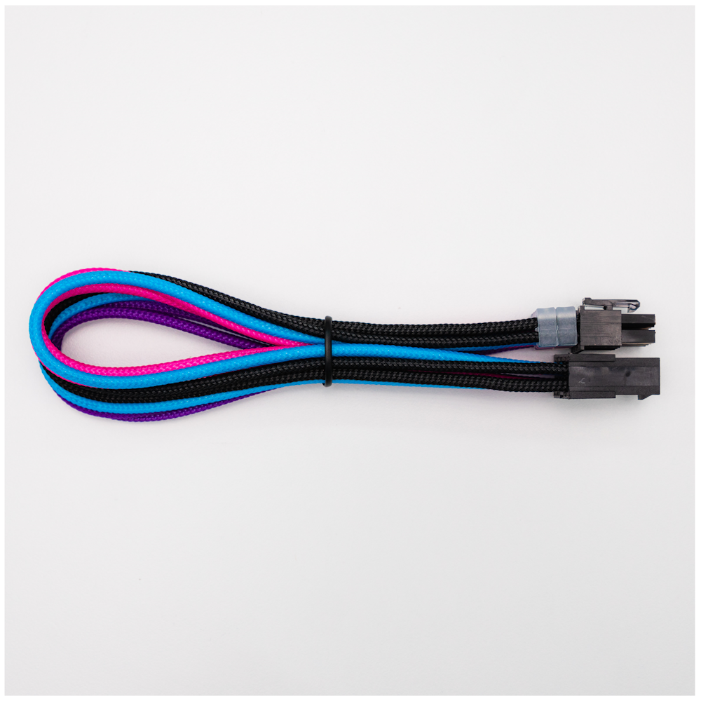 A large main feature product image of GamerChief Elite Series 8-Pin PCIe 30cm Sleeved Extension Cable (Blue / Pink / Purple / Black)